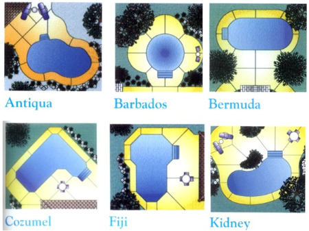 different shapes of swimming pool