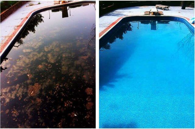how to get pool clear from green