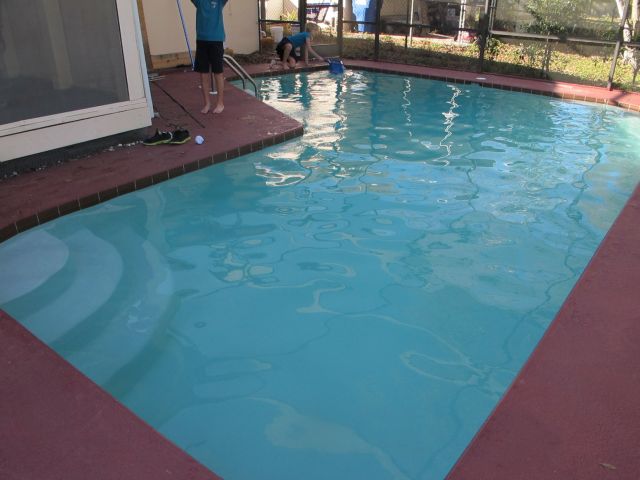 clear green water in pool
