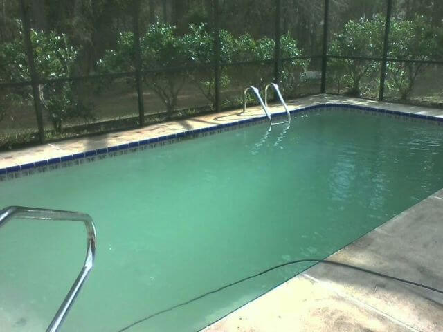 green water in above ground pool